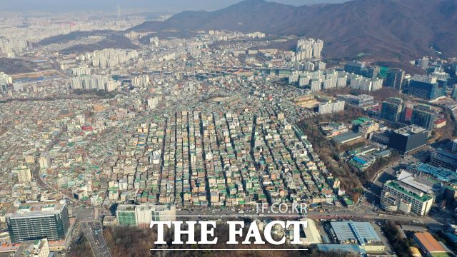 단일 구역 기준 전국 최대 규모의 재개발사업이 진행될 예정인 성남시 중원구 상대원 3 구역 전경. /성남시