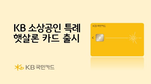 KB국민카드가 'KB소상공인 특례 햇살론카드'를 출시했다./KB국민카드