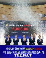  [TF현장] '6천피' 축포…정은보 이사장 