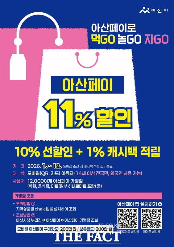 '아산페이로 먹GO·놀GO·자GO' 홍보 포스터. /아산시