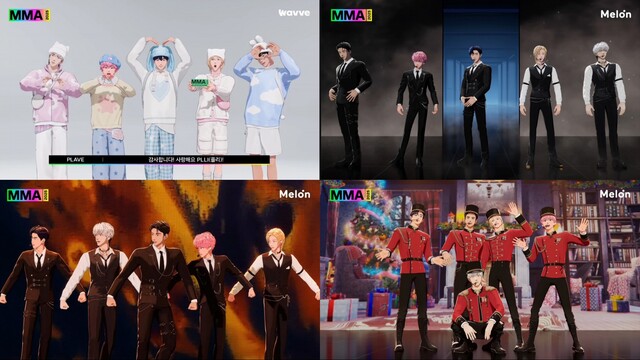 플레이브는 앨범 밀리언셀링과 음원차트 상위권 진입 등의 성과로 버추얼 아이돌의 새 지평을 열었다. 사진은 지난해 12월 열린 'MMA 2025'에서 수상하는 모습. /블래스트