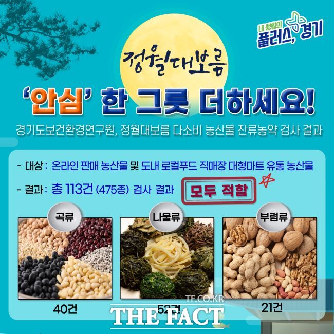 정월대보름 농산물 농약 검사 결과 홍보물. /경기도보건환경연구원