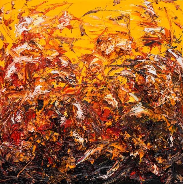 한임수 작가의 ‘붉은갯벌-바람의 갈대’. /아트디오션갤러리