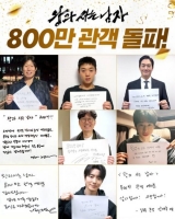  '상상 못 한 숫자'…유해진·박지훈 '왕사남', 800만 돌파