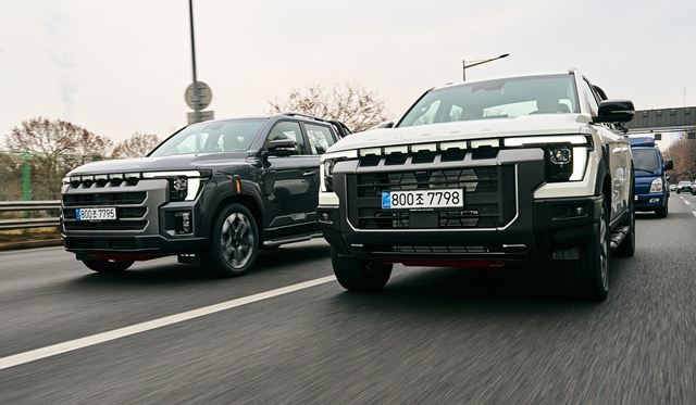 KG모빌리티(KGM) 무쏘 주행모습. /KGM