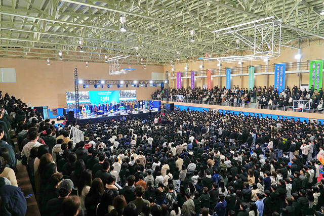 3일 오전 국립경국대학교 안동캠퍼스 체육관에서 2026학년도 입학식이 열리고 있다. /국립경국대