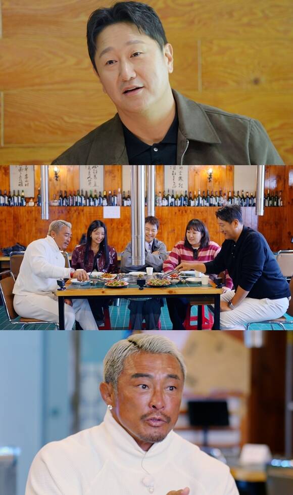 전 야구선수 이대호(맨 위)가 JTBC 예능프로그램 '혼자는 못 해'에 출연해 추성훈과 '고기 대전'을 펼친다. /JTBC