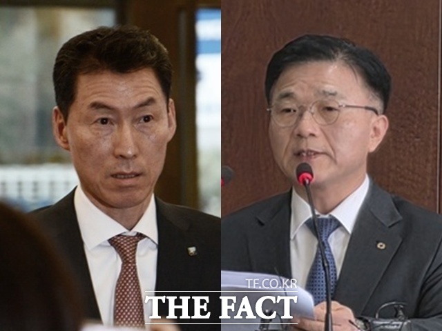 장민영 IBK기업은행장(왼쪽)과 박상진 한국산업은행 회장 모두 수십 년간 해당 조직에 몸담은 '정책금융통'이다. /김태환·이선영 기자