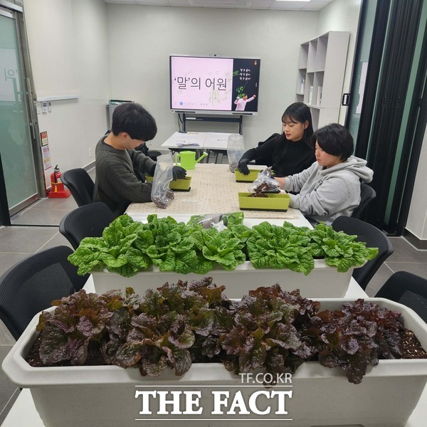 청년 맞춤형 치유농업 프로그램 교육 모습. /계룡시