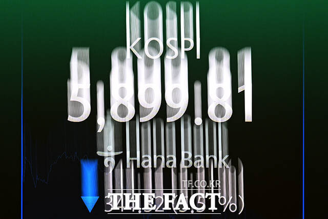 미국·이스라엘의 이란 공습으로 중동 정세가 악화되고 있는 가운데 지난 3일 오후 서울 중구 하나은행 본점 딜링룸 전광판에 지수가 표시되고 있다. /서예원 기자