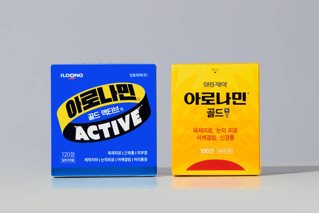 일동제약이 '아로나민 골드' 신제품 2종을 새롭게 출시했다고 4일 밝혔다. 사진은 일동제약 아로나민 골드 액티브와 아로나민 골드 원. /일동제약