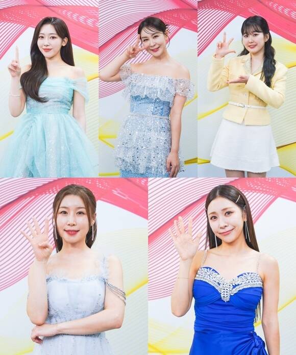 가수 길려원 윤태화 홍성윤 허찬미 이소나(왼쪽 위부터 시계방향)가 TV조선 예능프로그램 '미스트롯' 시즌4의 결승 무대에 오른다. /KBS2