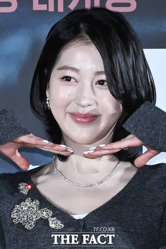 배우 장다아가 4일 오전 서울 용산구 CGV 용산 아이파크몰에서 열린 영화 ‘살목지’ 제작보고회에 참여해 포즈를 취하고 있다. /김성렬 기자