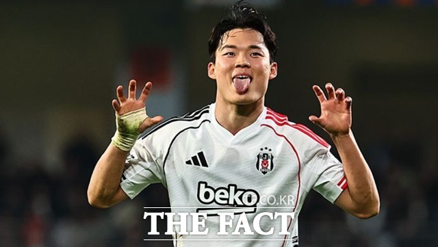 튀르키예 명문 베식타시 입단 5경기에서 4골을 폭발시킨 한국축구대표팀의 공격수 오현규./베식타시