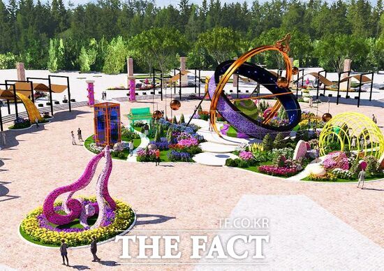 개막 50일을 앞둔 2026 고양국제꽃박람회의 메인 랜드마크인 시간여행자의 정원. /고양시