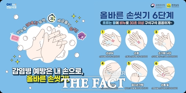 올바른 손씻기 홍보물. /전남도