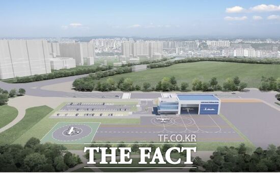 경기 고양시가 국토교통부와의 업무협약을 통해 대화동 H1 부지에 올해 내 구축할 예정인 실증 수직 이착륙장(버티포트) 조감도. /고양시