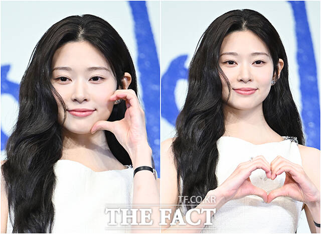 배우 김민주가 5일 오후 서울 구로구 더 링크 서울 호텔에서 열린 JTBC 새 금요시리즈 '샤이닝' 제작발표회에 참석해 포즈를 취하고 있다. /박헌우 기자