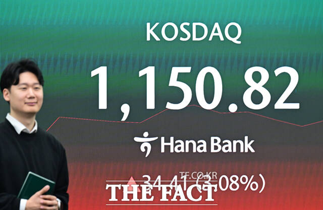 6일 오전 서울 중구 하나은행 본점 딜링룸 전광판에 지수가 표시되고 있다. /이새롬 기자