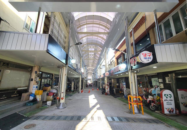 봉화군 내성지구 도시재생 뉴딜사업 아케이드 모습. /봉화군