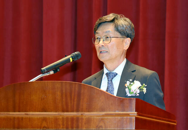 정일연 신임 국민권익위원장이 4일 오전 정부세종청사에서 열린 취임식에서 취임사를 하고 있다. /국민권익위원회