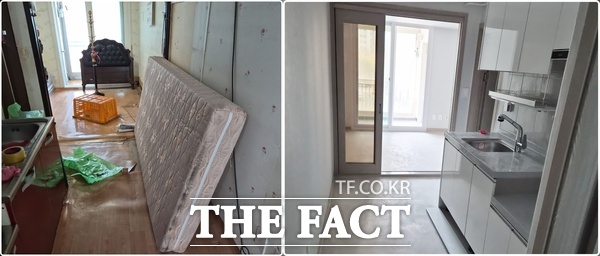 대전도시공사가 영구임대아파트에 20년 이상 거주한 입주민들을 대상으로 주거 환경을 개선하는 새집줄게 헌집다오 사업을 본격 추진한다. 사진은 리모델링 전(왼쪽)과 후(오른쪽)의 모습. /대전도시공사