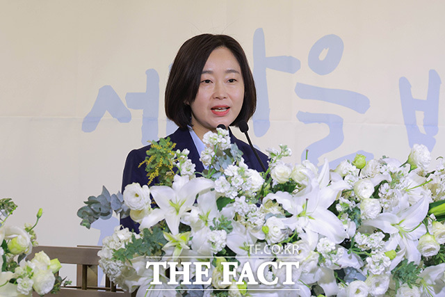 김재연 진보당 상임대표가 축사를 하고 있다.