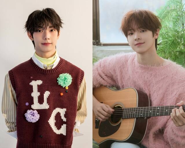 보이즈 2 플래닛 출신 최립우(왼쪽)와 강우진이 5월 데뷔를 목표로. /FNC엔터테인먼트, 웨이크원