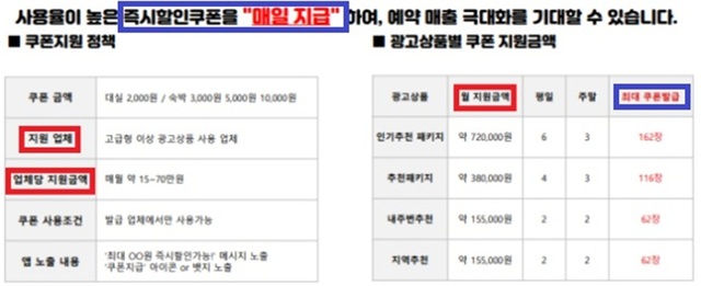 여기어때와 야놀자가 쿠폰 비용이 포함된 광고 상품을 판매한 뒤 사용하지 않은 쿠폰을 보상 없이 임이 소멸시킨 혐의로 각각 10억원, 5억4000만원의 과징금을 물게 됐다. 사진은 여기어때의 할인쿠폰 광고 설명. /공정거래위원회