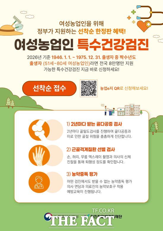 화성시, 2026년 여성농업인 특수건강검진 안내문. /화성시