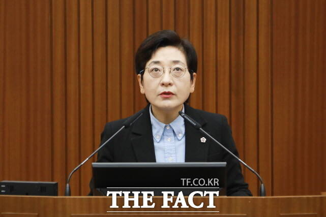 이순열 의원이 11일 세종시의회 제104회 임시회 제1차 본회의에서 5분 자유발언을 하고 있다. /세종시의회