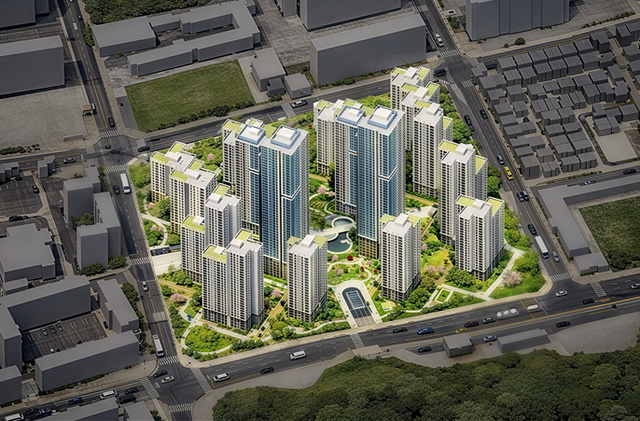 고덕주공9단지는 1985년 준공된 노후 공동주택 단지다. 이번 재건축을 통해 기존 1320가구에서 공공주택 202가구를 포함한 총 1861가구 규모로 주택공급이 확대된다. 사진은 고덕주공9단지 조감도. /서울시