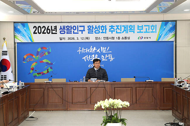 배용수 안동시 부시장을 비롯한 관계자들이 생활인구 활성화 추진계획 보고회에서 부서 간 협업체계를 논의하고 있다. /안동시