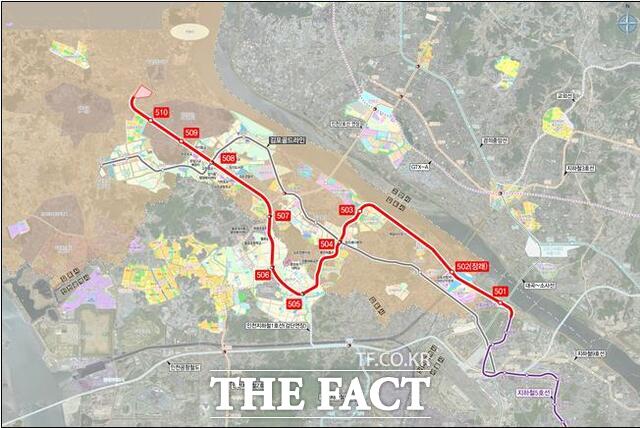 서울 5호선 검단·김포 연장 노선도(예타 기준). /인천시