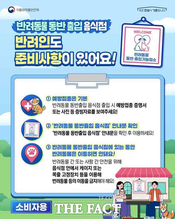 당진시 반려동물 동반 출입 음식점 준수 사항 홍보물. /당진시
