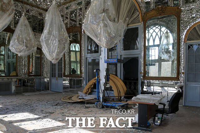 3일(현지시간) 이란 테헤란의 골레스탄 궁전이 미국과 이스라엘의 이란 공습으로 손상되어 있다./테헤란=신화.뉴시스