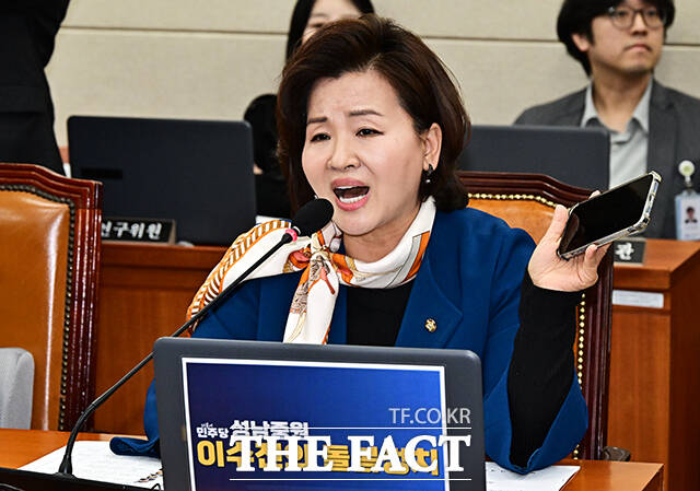 목소리 높이는 이수진 더불어민주당 의원.