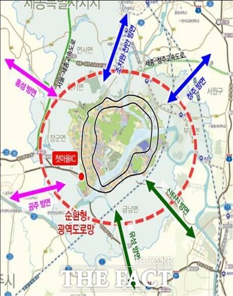 행복도시 방사·순환형 도로망 개념도. /행정중심복합도시건설청