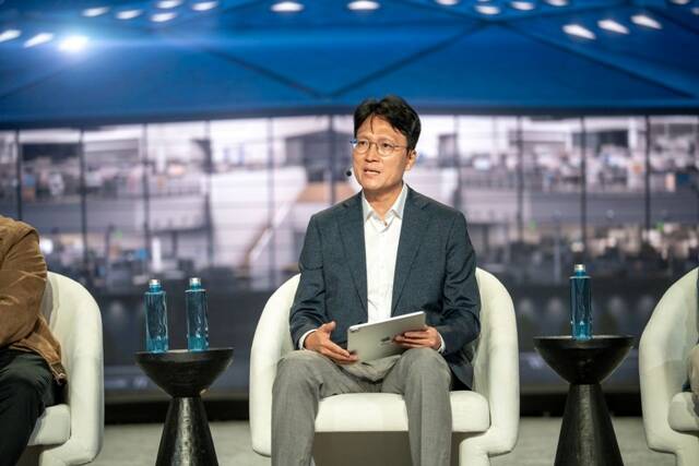 도승용 SK하이닉스 부사장이 18일 미국 캘리포니아 새너제이 컨벤션센터에서 진행된 엔비디아의 연례 개발자 회의 'GTC 2026'의 패널 토의에 참여하고 있다. /SK하이닉스