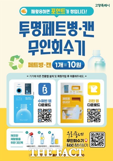 경기 고양시가 운영중인 ‘AI 순환자원 무인회수기’ 이용 안내문. /고양시