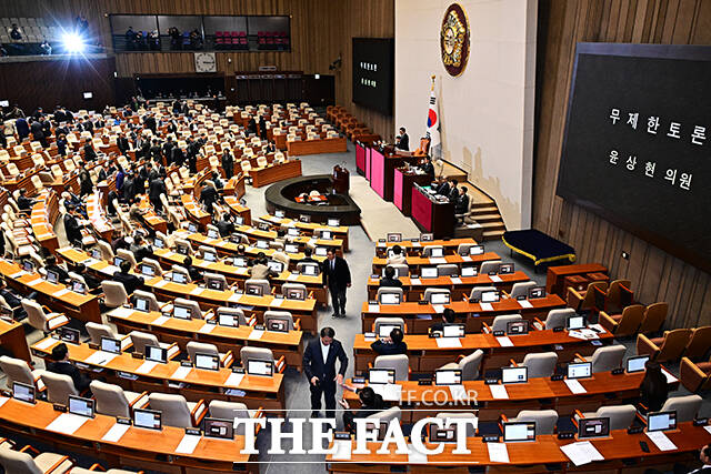 공소청법이 상정되자 필리버스터에 돌입한 국민의힘.