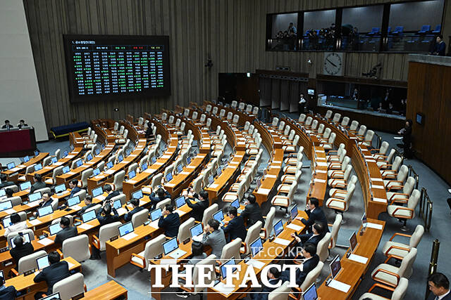 20일 오후 서울 여의도 국회에서 열린 제433회 국회(임시회) 제433-2차 본회의에서 공소청법안(대안)이 의결되고 있다. /국회=박헌우 기자