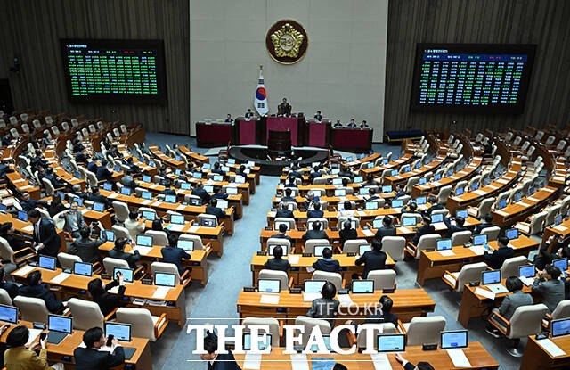 20일 오후 서울 여의도 국회에서 열린 제433회 국회(임시회) 제433-2차 본회의에서 공소청법안(대안)이 의결되고 있다. /국회=박헌우 기자