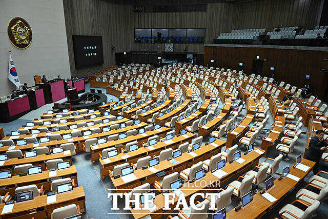 이달희 국민의힘 의원이 20일 오후 서울 여의도 국회에서 열린 제433회 국회(임시회) 제433-2차 본회의에 참석해 중대범죄수사청 조직 및 운영에 관한 법률안(대안)에 대한 무제한 토론(필리버스터)을 하고 있다. /국회=박헌우 기자