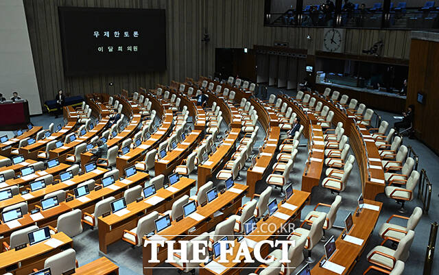 이달희 국민의힘 의원이 20일 오후 서울 여의도 국회에서 열린 제433회 국회(임시회) 제433-2차 본회의에 참석해 중대범죄수사청 조직 및 운영에 관한 법률안(대안)에 대한 무제한 토론(필리버스터)을 하고 있다. /국회=박헌우 기자