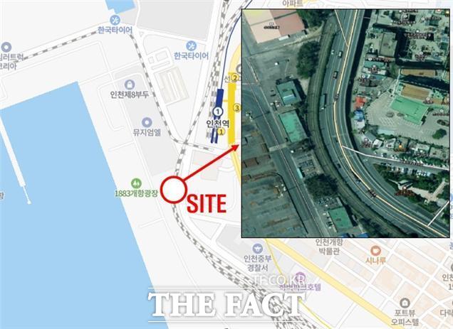 1883 개항광장 주변 폐선부지 내 진입로 위치도 /인천시