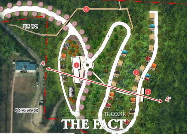 아산시가 영인면 고용산 폐채석장 부지를 활용한 숲속야영장 계획도 /아산시