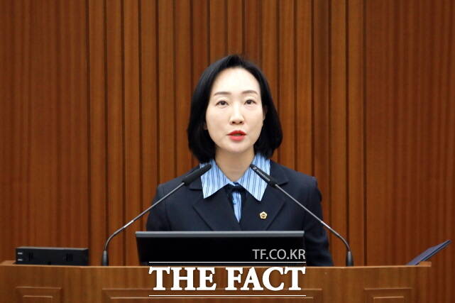 김효숙 세종시의원이 23일 세종시의회 제104회 임시회 제3차 본회의에서 5분 자유발언을 하고 있다. /세종시의회