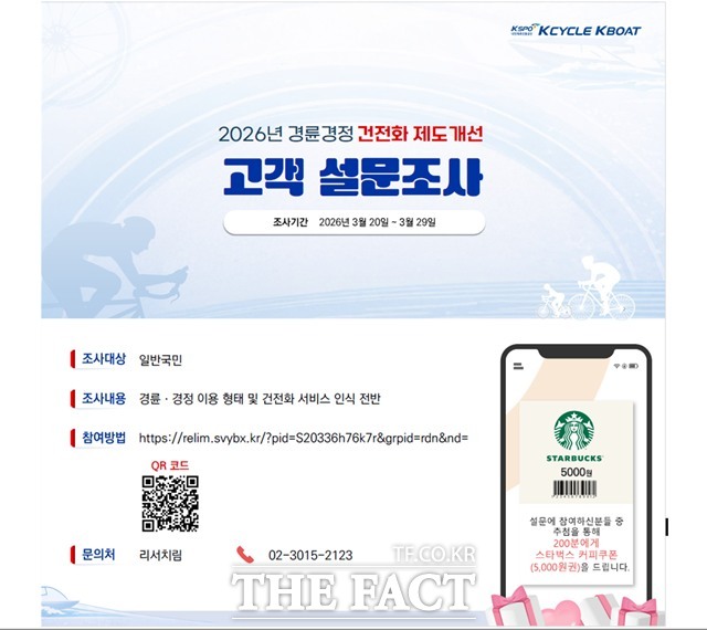 경륜경정총괄본부는 오는 29일까지 건전화 제도개선 고객 설문조사를 실시한다.