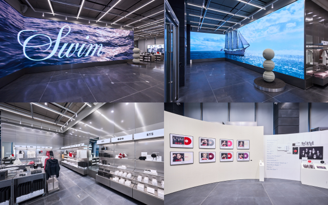 하이브가 서울 용산 사옥 1층 로비 공간을 일부 개조해 팝업스토어 공간을 조성했다. /하이브